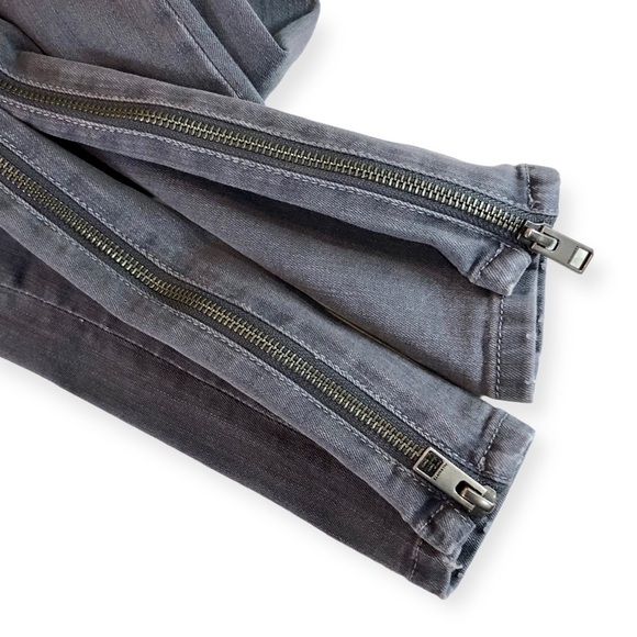 AllSaints Rail jeans low rise skinny grey ankle zippers 28 - Picture 5 of 8